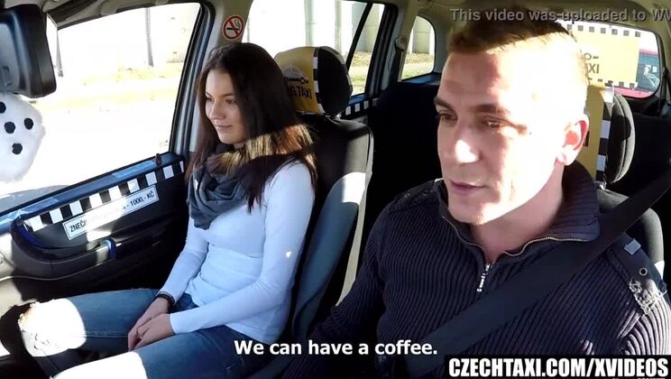 Beautiful Busty Model Squirts in Taxi Car