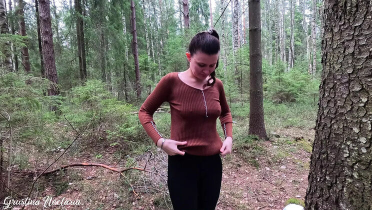 Hot Russian Wife Gives Wild Blowjob in Forest - Homemade POV Sex