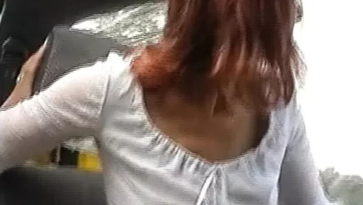 Sexy German redhead Yvette Costeau gets hardcore van fuck in doggy style