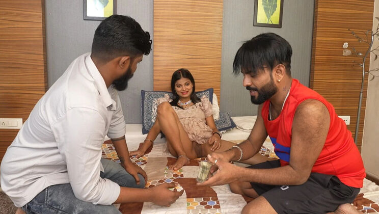 Desi Indian Wife Fucked Hard for Money - Full Night Sex with 8 Inch Cock - Creampie, Doggy & Cowgirl