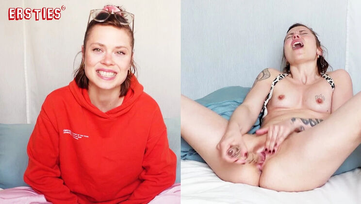 Hot German Amateur Sarah Masturbates Hard with Glass Dildo - Wet & Intense Solo